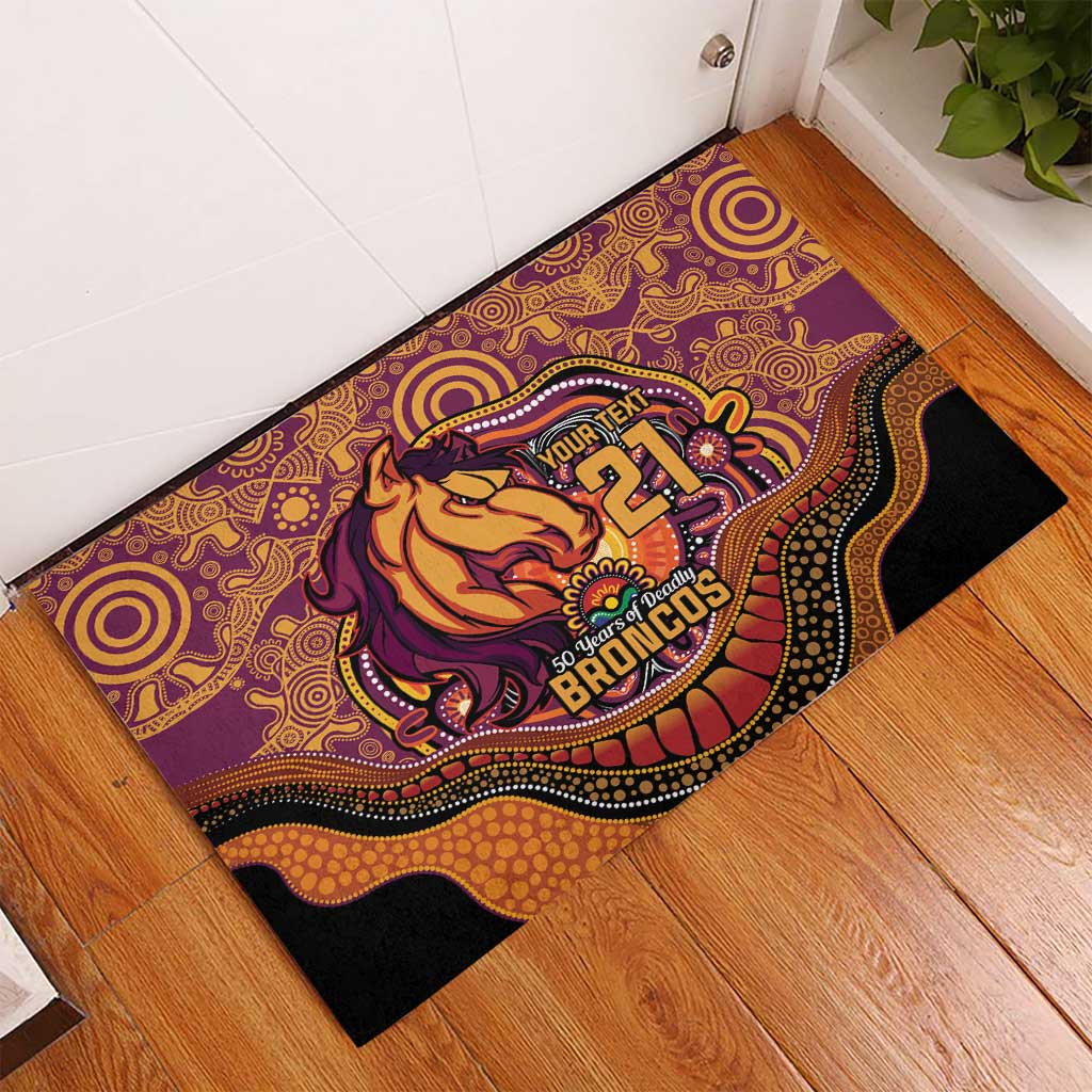 Custom Broncos Honouring First Nations Rubber Doormat NAIDOC 2026 Deadly 50 Years