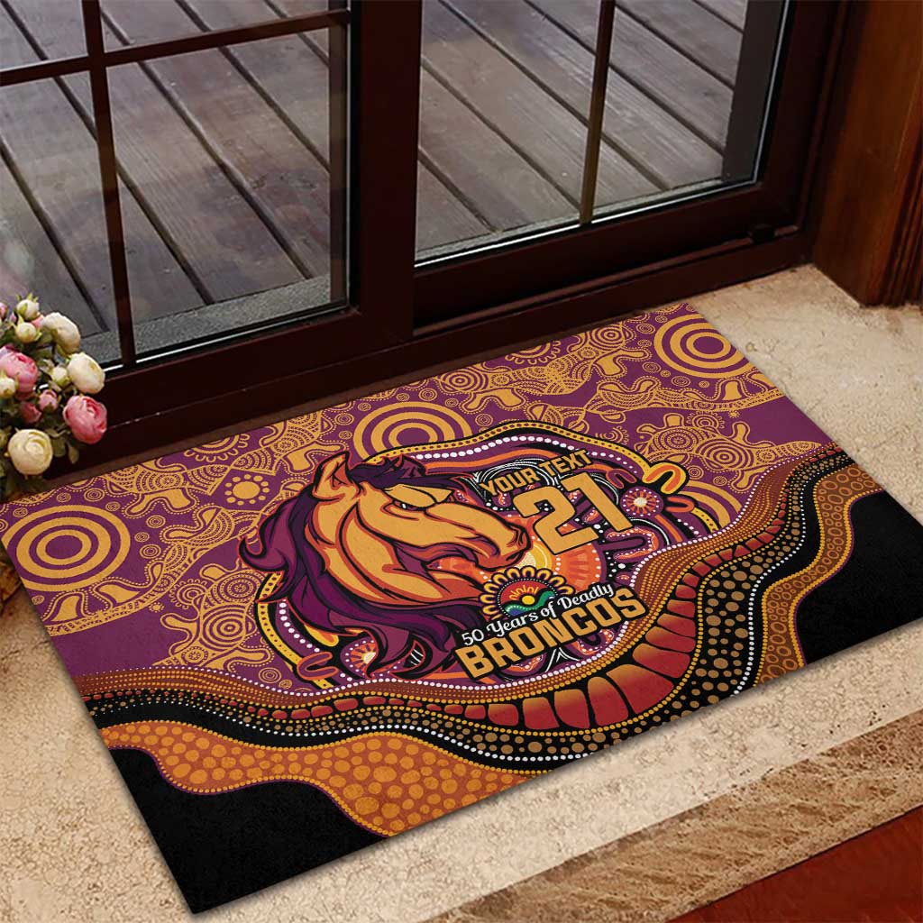 Custom Broncos Honouring First Nations Rubber Doormat NAIDOC 2026 Deadly 50 Years