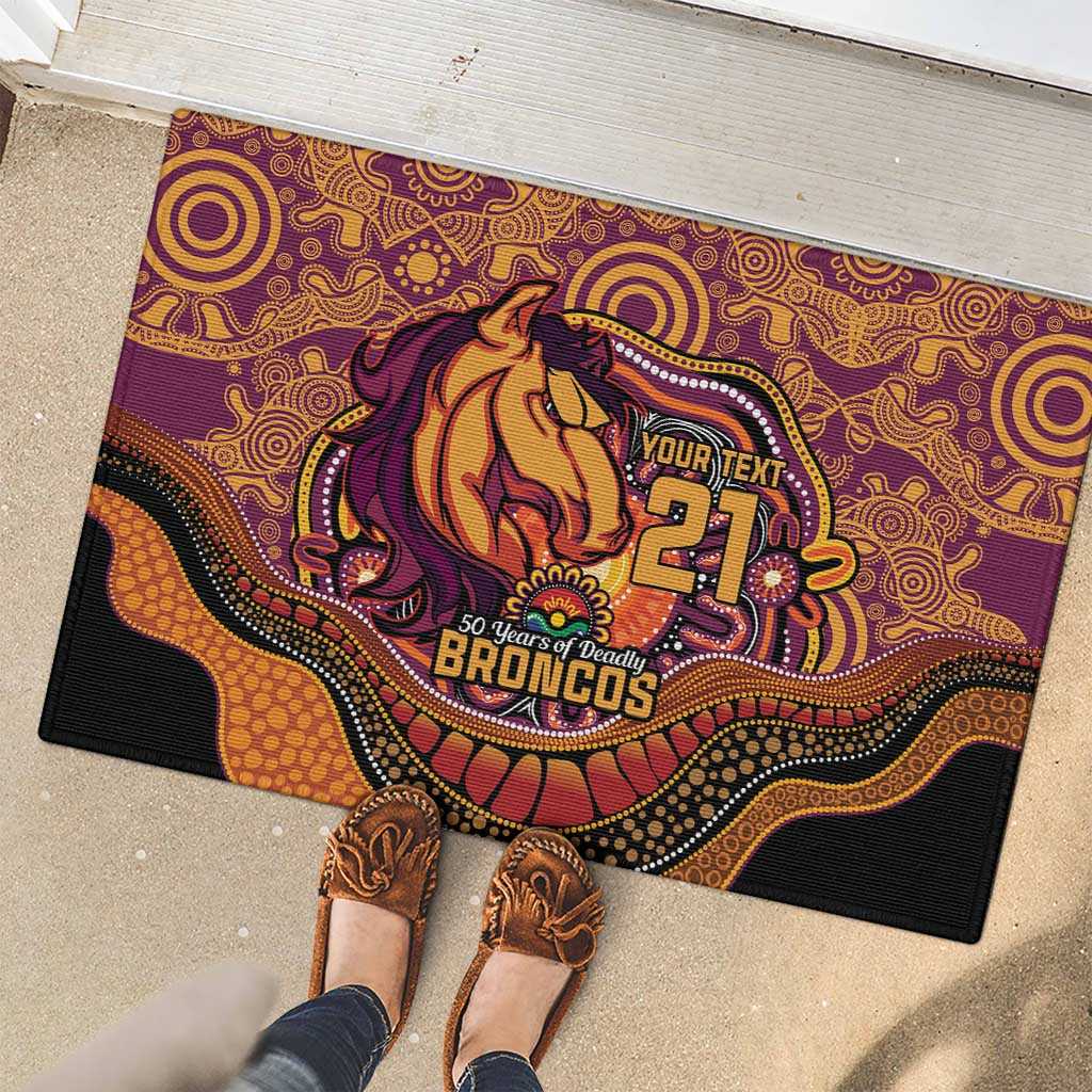Custom Broncos Honouring First Nations Rubber Doormat NAIDOC 2026 Deadly 50 Years