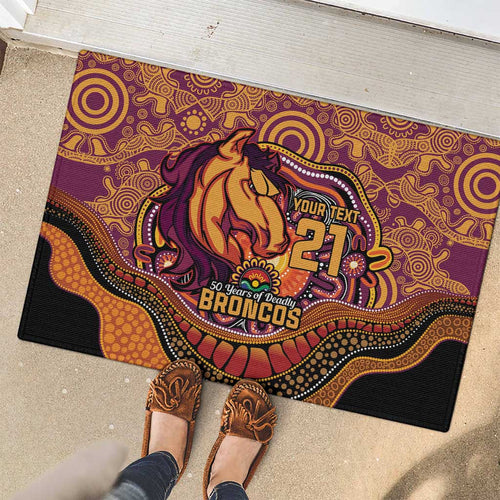 Custom Broncos Honouring First Nations Rubber Doormat NAIDOC 2026 Deadly 50 Years