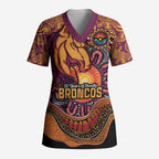 Custom Broncos Honouring First Nations Scrub Top NAIDOC 2026 Deadly 50 Years