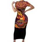 Custom Broncos Honouring First Nations Short Sleeve Bodycon Dress NAIDOC 2026 Deadly 50 Years