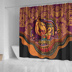 Custom Broncos Honouring First Nations Shower Curtain NAIDOC 2026 Deadly 50 Years