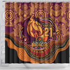 Custom Broncos Honouring First Nations Shower Curtain NAIDOC 2026 Deadly 50 Years