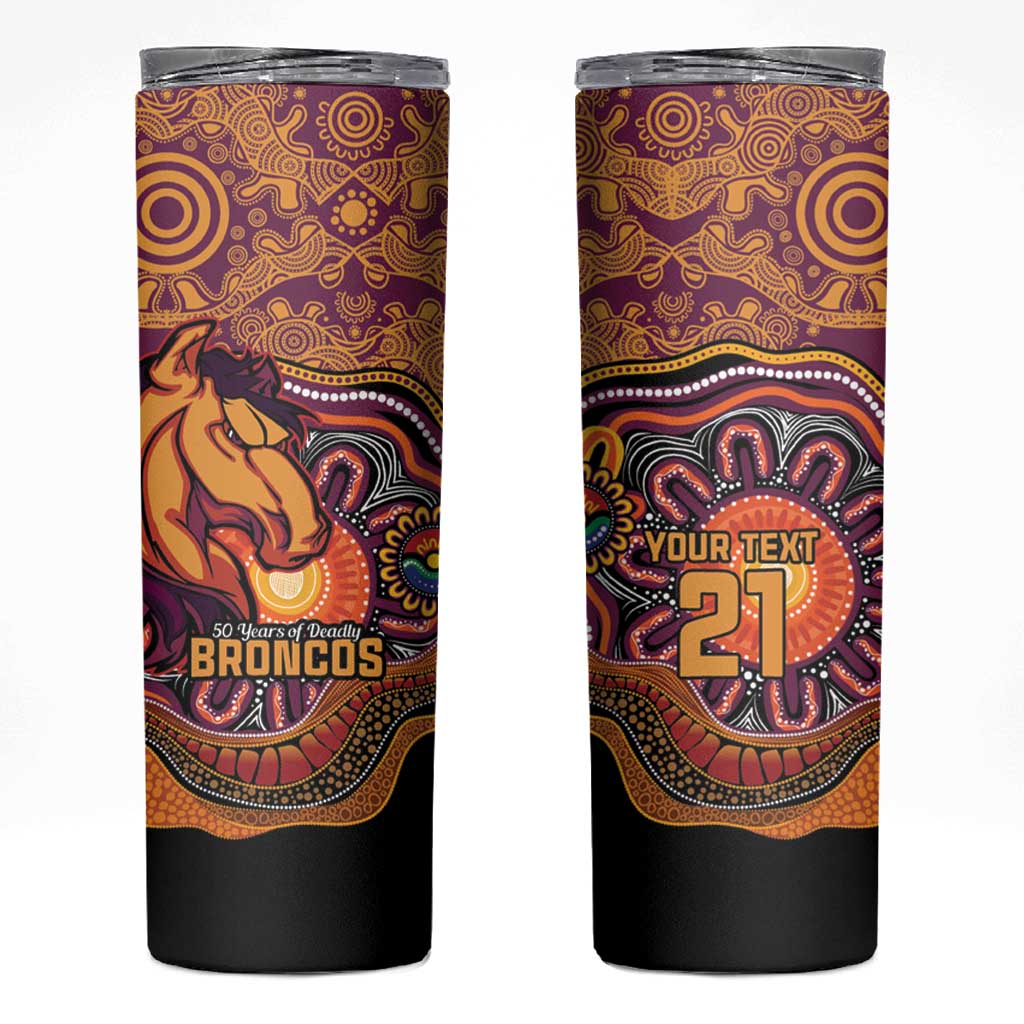 Custom Broncos Honouring First Nations Skinny Tumbler NAIDOC 2026 Deadly 50 Years