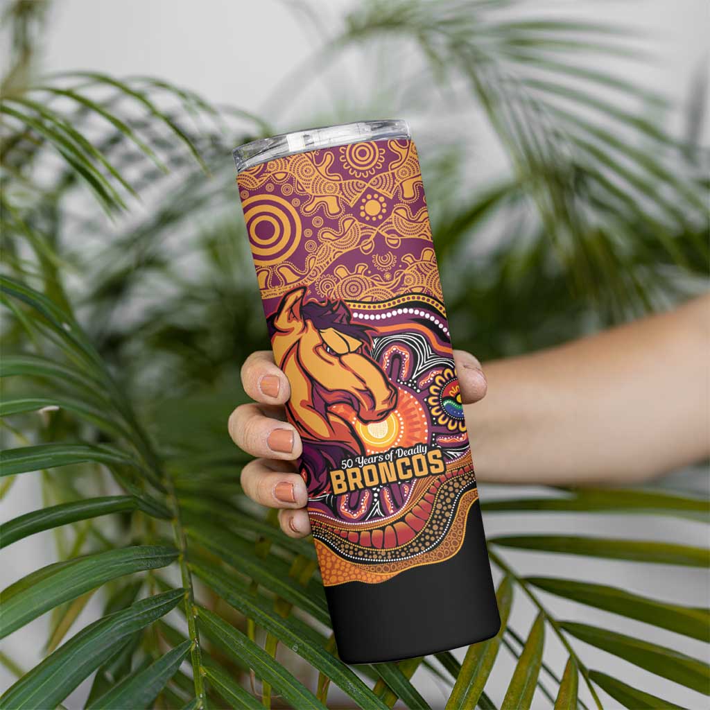 Custom Broncos Honouring First Nations Skinny Tumbler NAIDOC 2026 Deadly 50 Years