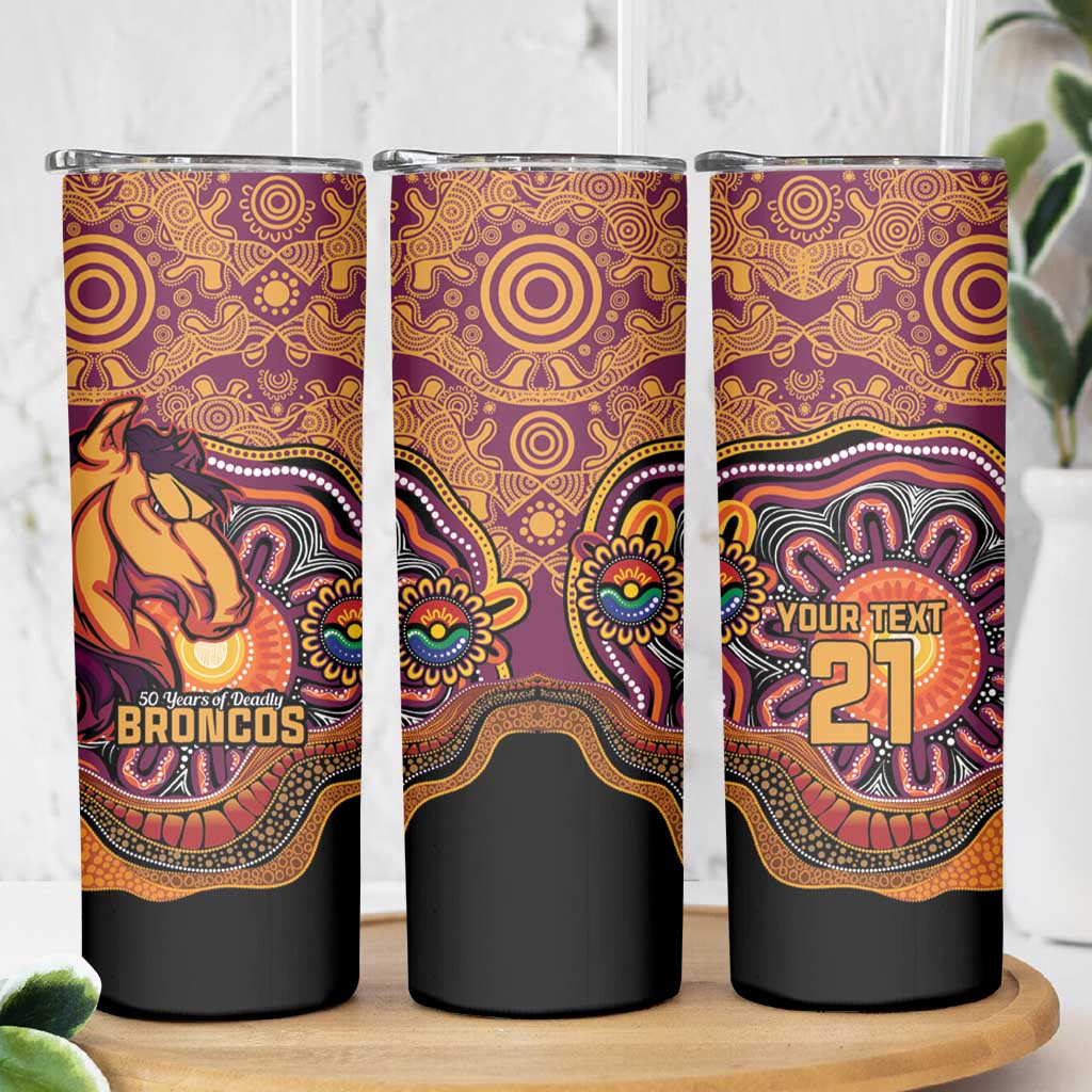 Custom Broncos Honouring First Nations Skinny Tumbler NAIDOC 2026 Deadly 50 Years