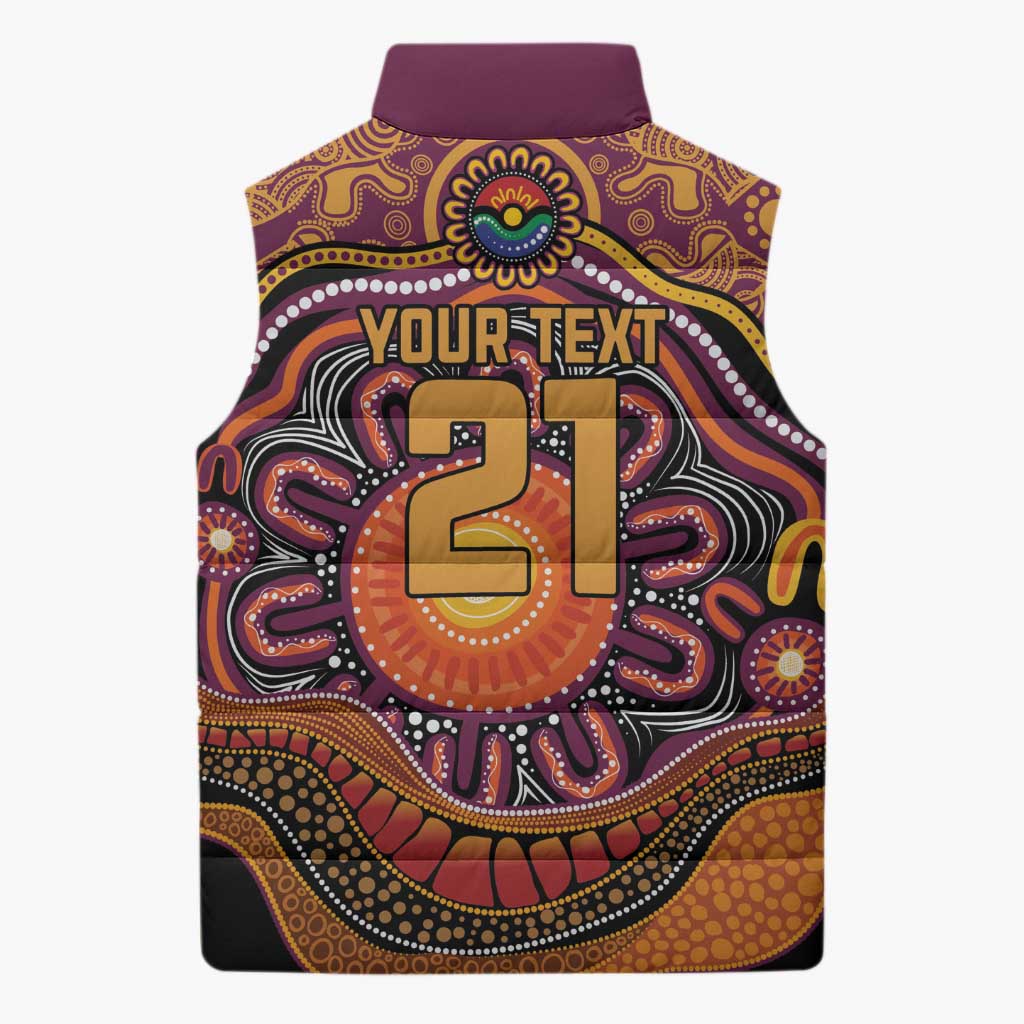 Custom Broncos Honouring First Nations Sleeveless Puffer Jacket NAIDOC 2026 Deadly 50 Years