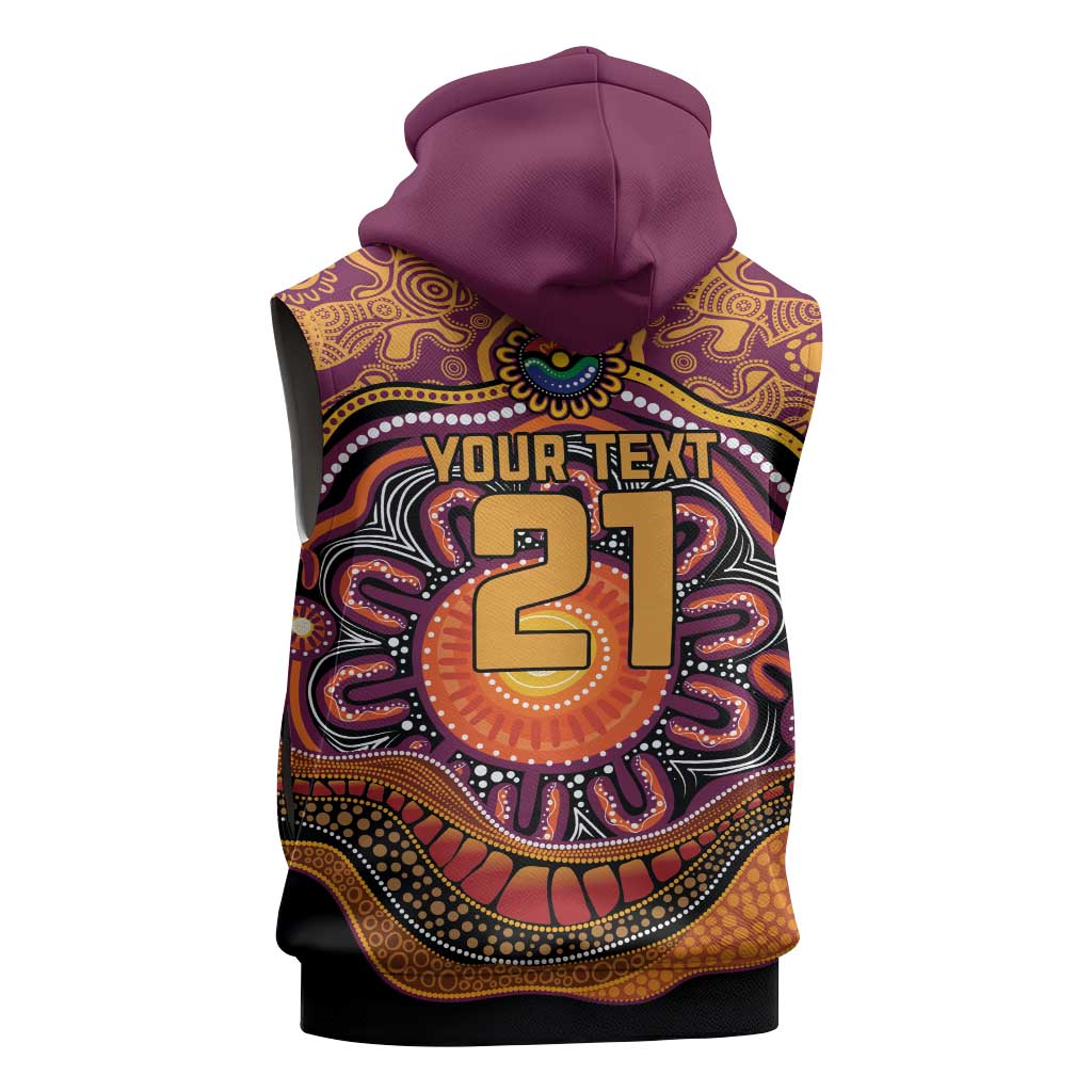 Custom Broncos Honouring First Nations Sleeveless Zip Hoodie NAIDOC 2026 Deadly 50 Years