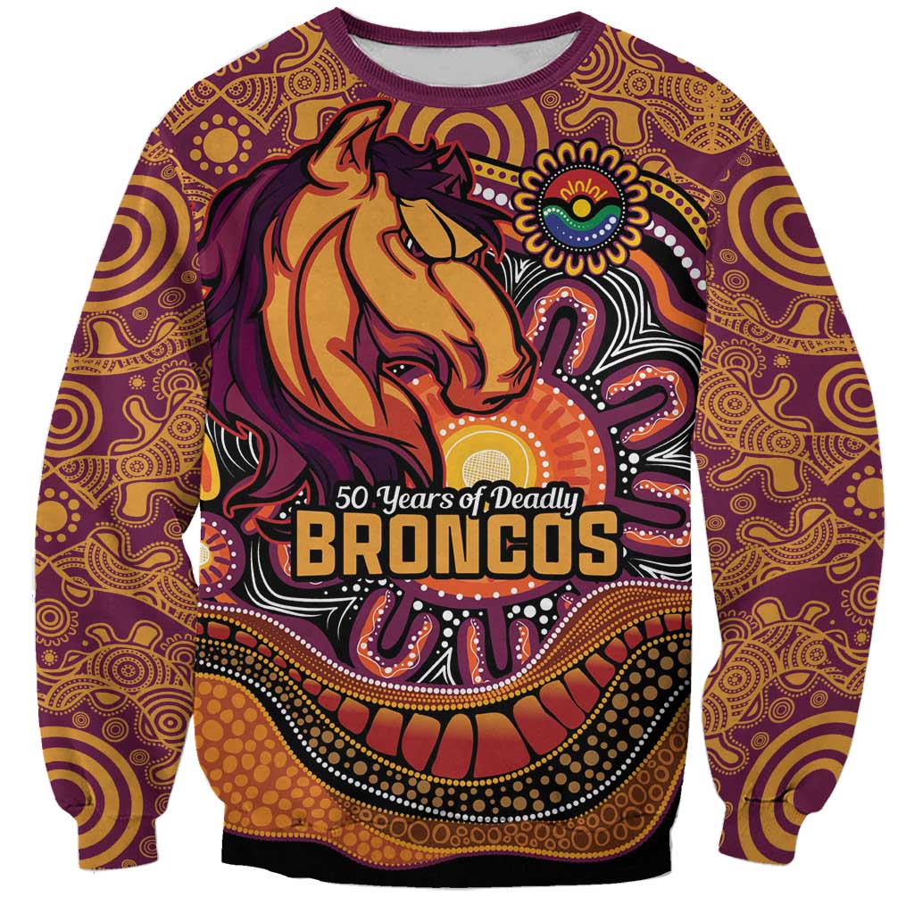 Custom Broncos Honouring First Nations Sweatshirt NAIDOC 2026 Deadly 50 Years