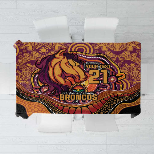 Custom Broncos Honouring First Nations Tablecloth NAIDOC 2026 Deadly 50 Years