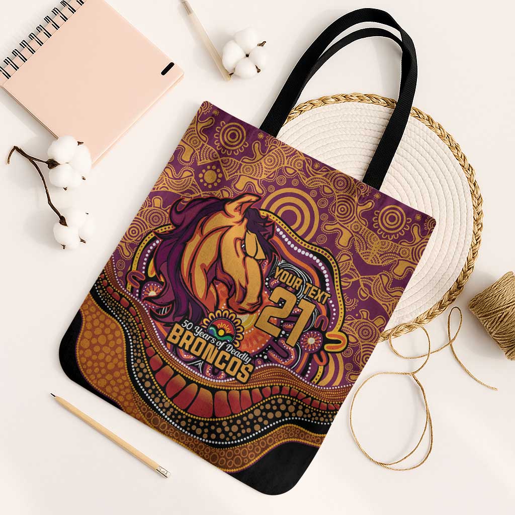 Custom Broncos Honouring First Nations Tote Bag NAIDOC 2026 Deadly 50 Years