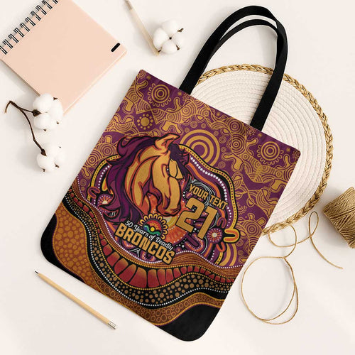 Custom Broncos Honouring First Nations Tote Bag NAIDOC 2026 Deadly 50 Years
