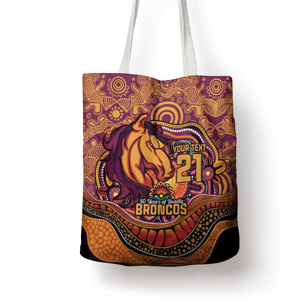Custom Broncos Honouring First Nations Tote Bag NAIDOC 2026 Deadly 50 Years