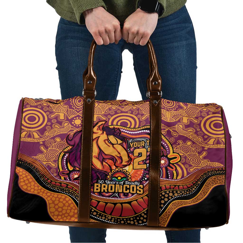 Custom Broncos Honouring First Nations Travel Bag NAIDOC 2026 Deadly 50 Years