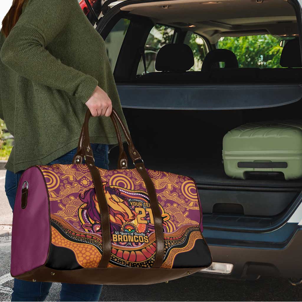 Custom Broncos Honouring First Nations Travel Bag NAIDOC 2026 Deadly 50 Years