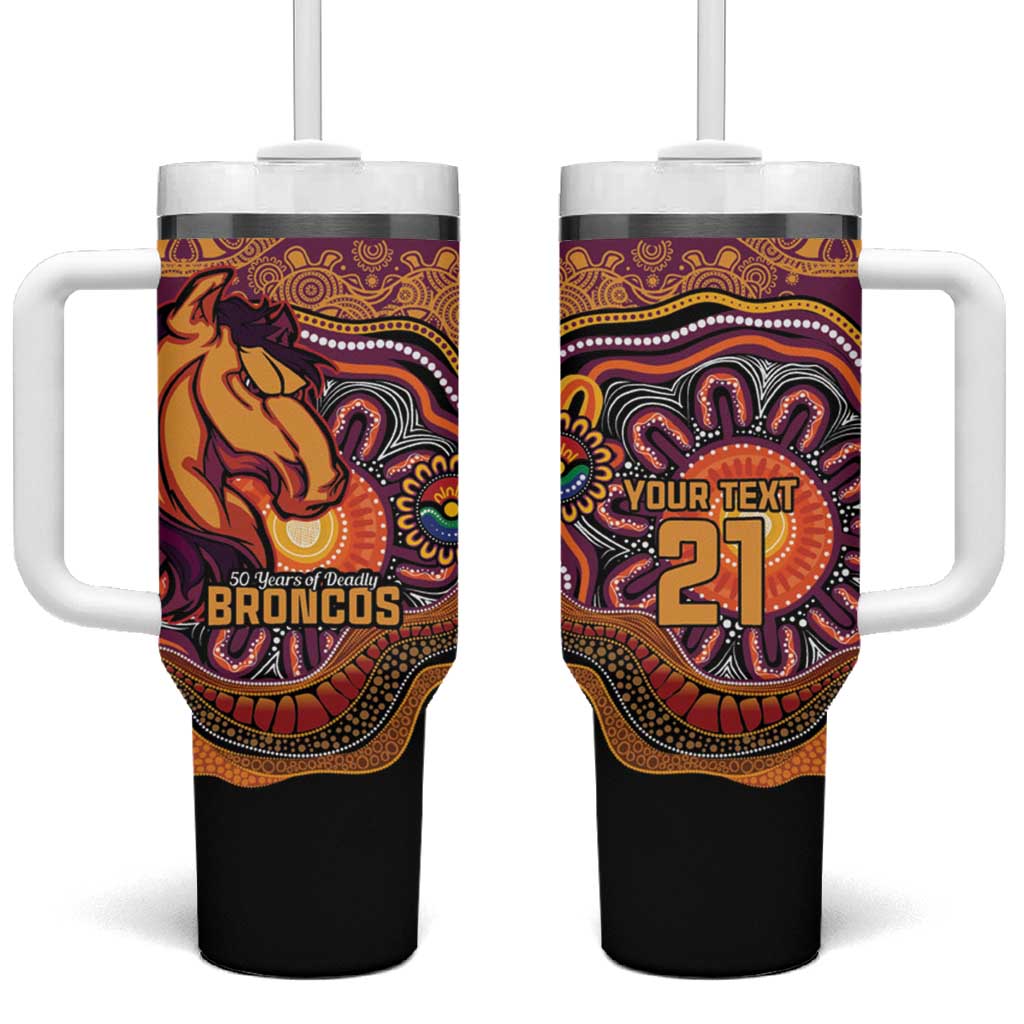 Custom Broncos Honouring First Nations Tumbler With Handle NAIDOC 2026 Deadly 50 Years