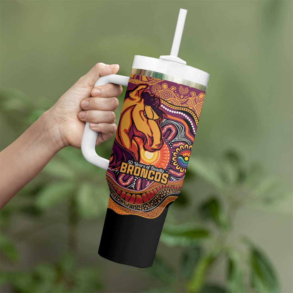 Custom Broncos Honouring First Nations Tumbler With Handle NAIDOC 2026 Deadly 50 Years