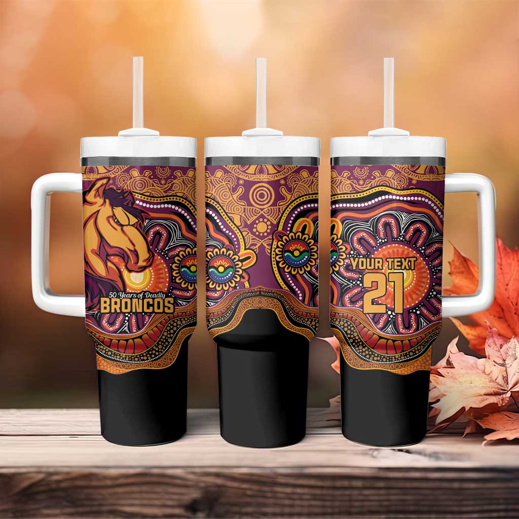 Custom Broncos Honouring First Nations Tumbler With Handle NAIDOC 2026 Deadly 50 Years