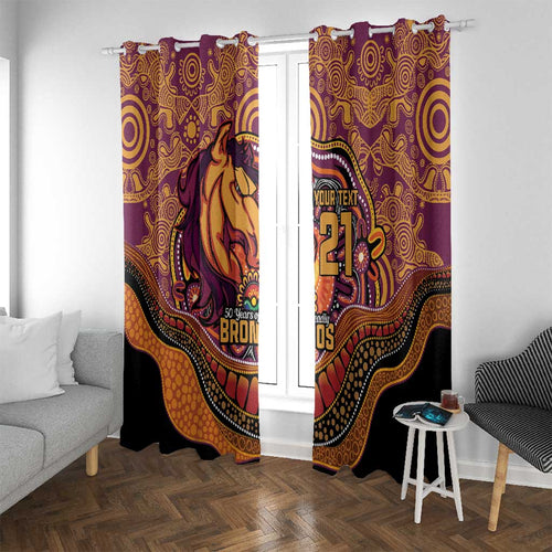 Custom Broncos Honouring First Nations Window Curtain NAIDOC 2026 Deadly 50 Years