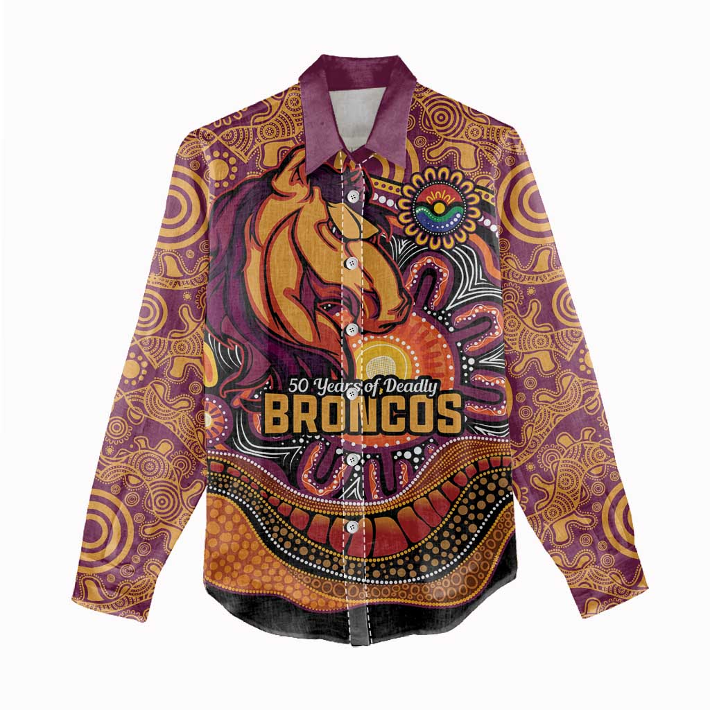 Custom Broncos Honouring First Nations Women Casual Shirt NAIDOC 2026 Deadly 50 Years