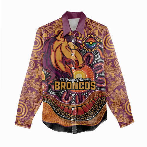 Custom Broncos Honouring First Nations Women Casual Shirt NAIDOC 2026 Deadly 50 Years