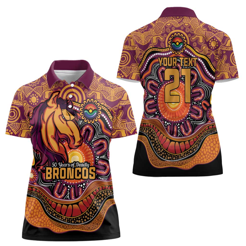 Custom Broncos Honouring First Nations Women Polo Shirt NAIDOC 2026 Deadly 50 Years