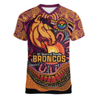 Custom Broncos Honouring First Nations Women V-Neck T-Shirt NAIDOC 2026 Deadly 50 Years