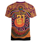 Custom Broncos Honouring First Nations Women V-Neck T-Shirt NAIDOC 2026 Deadly 50 Years