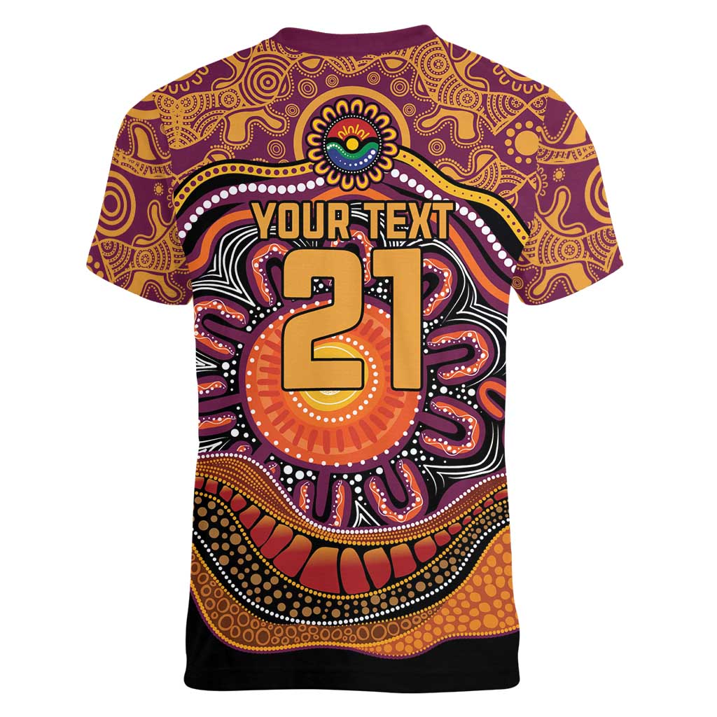Custom Broncos Honouring First Nations Women V-Neck T-Shirt NAIDOC 2026 Deadly 50 Years