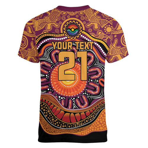 Custom Broncos Honouring First Nations Women V-Neck T-Shirt NAIDOC 2026 Deadly 50 Years