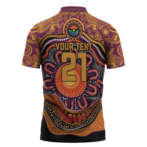 Custom Broncos Honouring First Nations Zipper Polo Shirt NAIDOC 2026 Deadly 50 Years