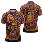 Custom Broncos Honouring First Nations Zipper Polo Shirt NAIDOC 2026 Deadly 50 Years