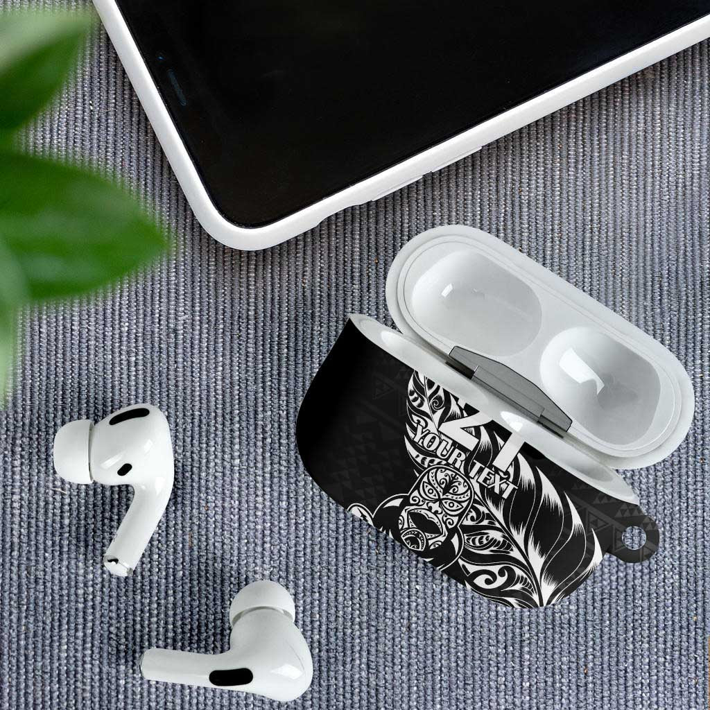 New Zealand Rugby Warrior Custom AirPods Case Black Fern Taniko Motif - Aussie Hoodie