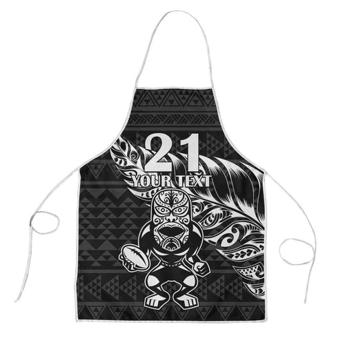 New Zealand Rugby Warrior Custom Apron Black Fern Taniko Motif - Aussie Hoodie