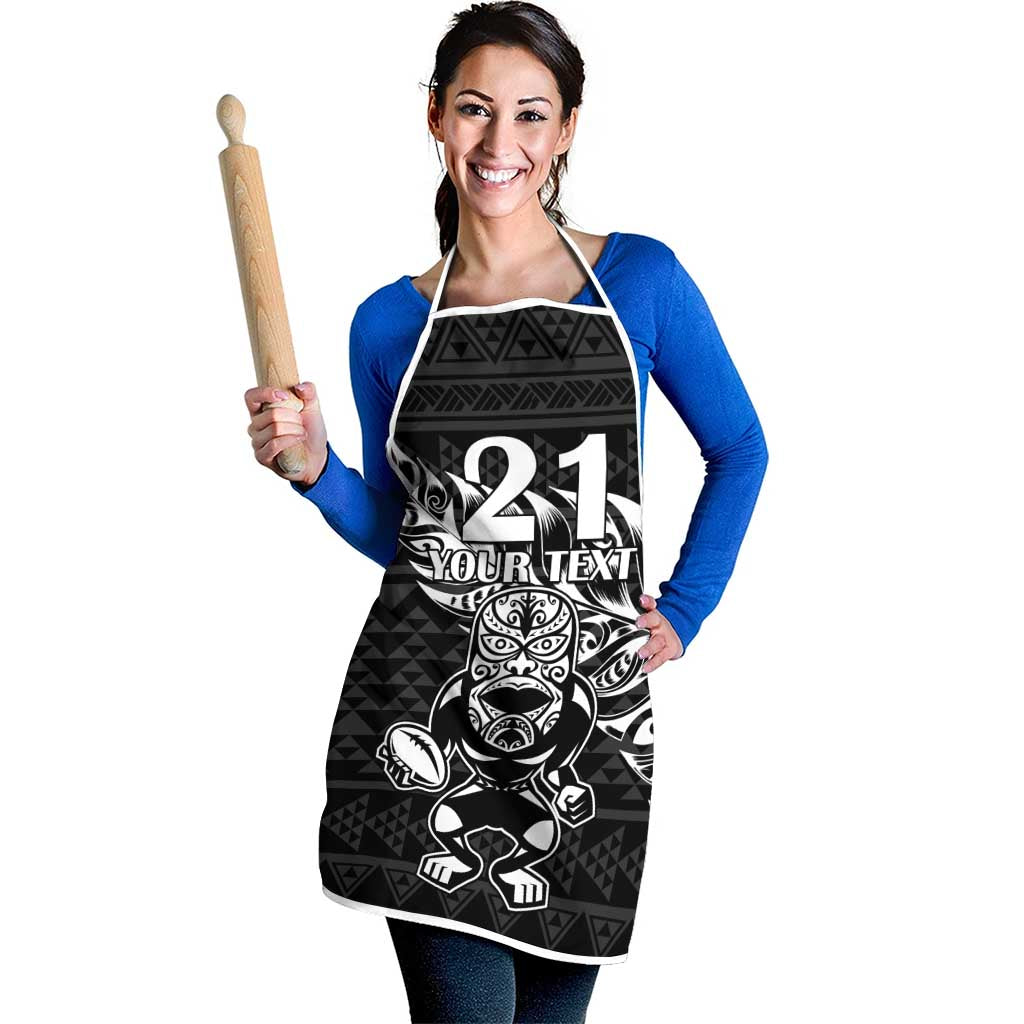 New Zealand Rugby Warrior Custom Apron Black Fern Taniko Motif - Aussie Hoodie