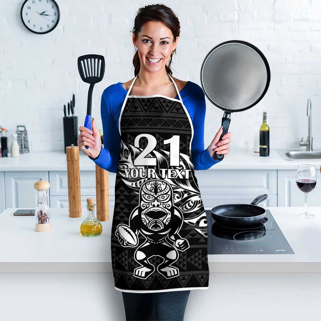 New Zealand Rugby Warrior Custom Apron Black Fern Taniko Motif - Aussie Hoodie