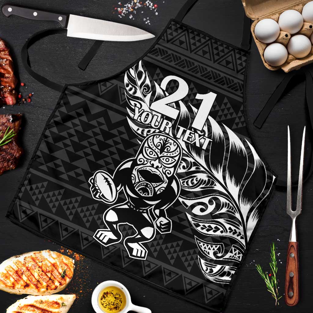 New Zealand Rugby Warrior Custom Apron Black Fern Taniko Motif - Aussie Hoodie