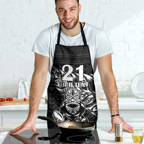 New Zealand Rugby Warrior Custom Apron Black Fern Taniko Motif - Aussie Hoodie