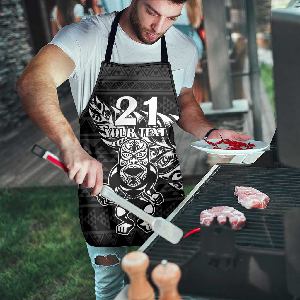 New Zealand Rugby Warrior Custom Apron Black Fern Taniko Motif - Aussie Hoodie