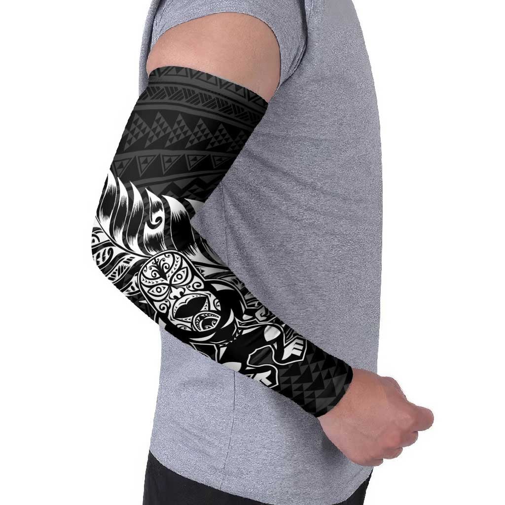 New Zealand Rugby Warrior Custom Arm Sleeves Black Fern Taniko Motif - Aussie Hoodie