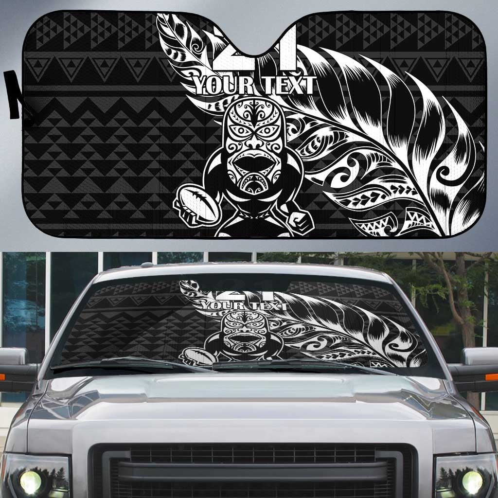 New Zealand Rugby Warrior Custom Auto Sun Shade Black Fern Taniko Motif - Aussie Hoodie
