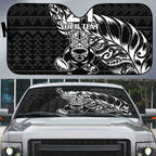 New Zealand Rugby Warrior Custom Auto Sun Shade Black Fern Taniko Motif - Aussie Hoodie