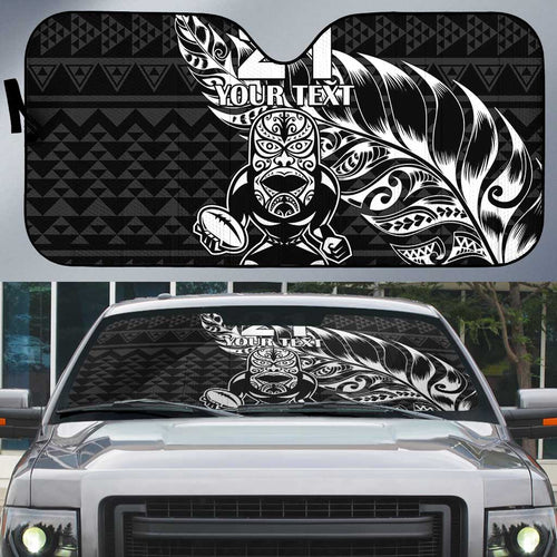 New Zealand Rugby Warrior Custom Auto Sun Shade Black Fern Taniko Motif - Aussie Hoodie