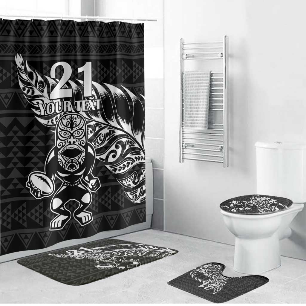 New Zealand Rugby Warrior Custom Bathroom Set Black Fern Taniko Motif - Aussie Hoodie