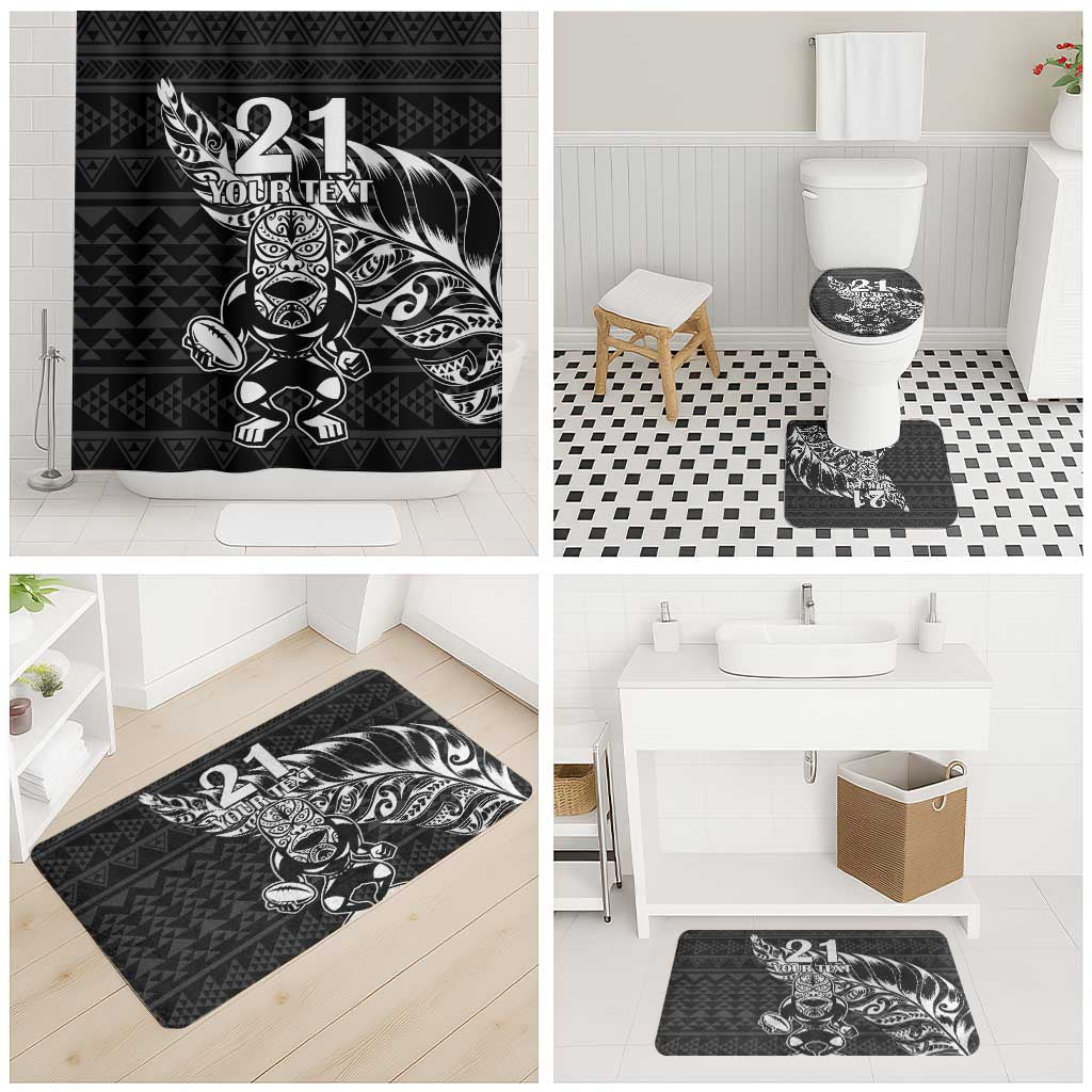 New Zealand Rugby Warrior Custom Bathroom Set Black Fern Taniko Motif - Aussie Hoodie