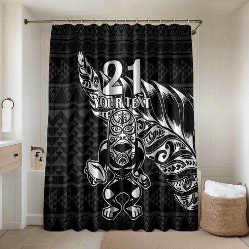 New Zealand Rugby Warrior Custom Bathroom Set Black Fern Taniko Motif - Aussie Hoodie