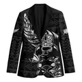 New Zealand Rugby Warrior Custom Blazer Black Fern Taniko Motif - Aussie Hoodie