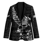 New Zealand Rugby Warrior Custom Blazer Black Fern Taniko Motif - Aussie Hoodie