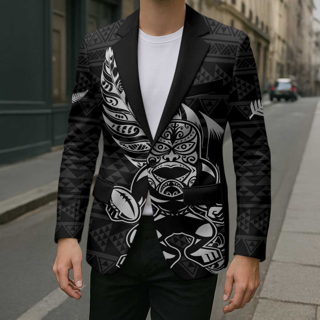 New Zealand Rugby Warrior Custom Blazer Black Fern Taniko Motif - Aussie Hoodie